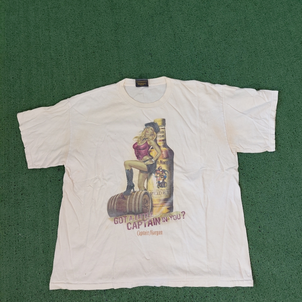VINTAGE Captian Morgan " Got A Little Captian In You? " Promo T Shirt Size Large